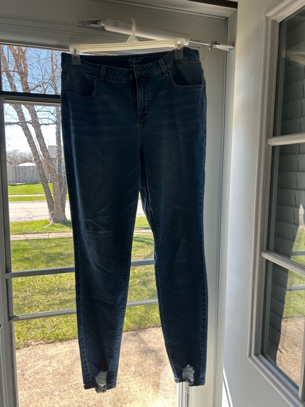 Maurices Women's Dark Indigo Skinny ever flex mid rise 14 long jeans